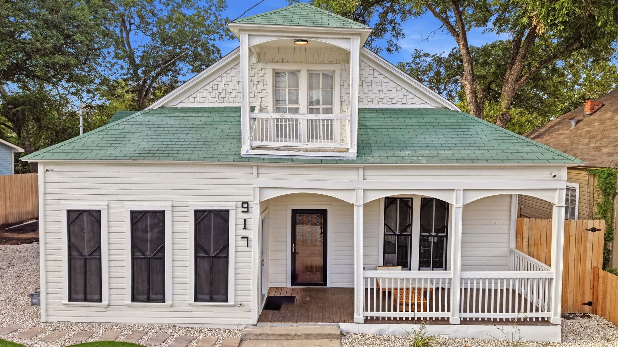 Front elevation of the restored 917 Burnet Street home in San Antonio