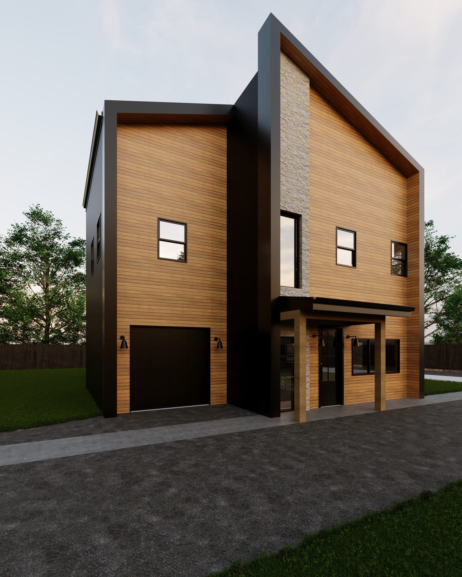 Rooftop deck 3D rendering